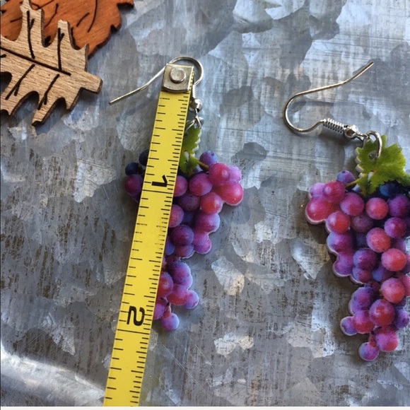 Grape Acrylic Earrings - Picture 7 of 7